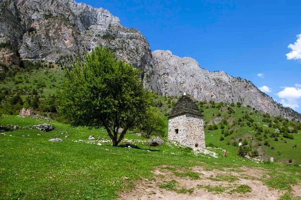 Ruinas Torre Ciudad Asentamiento Keli Garganta Assinsky Ingushetia Montañosa Región — Foto de Stock