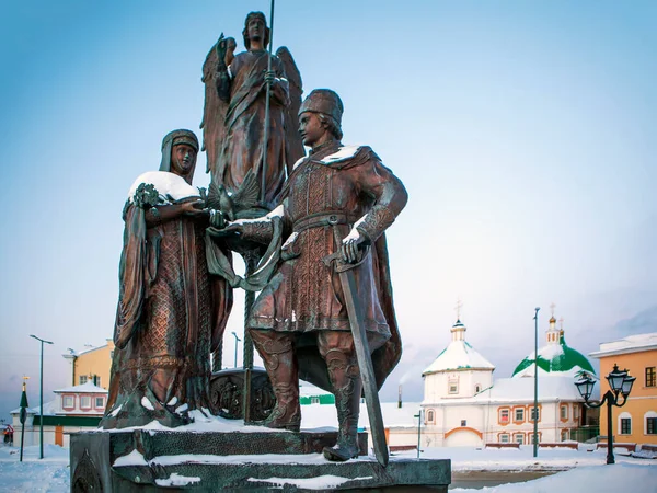 Monumento Los Santos Pedro Fevronia Murom Cheboksary Chuvash Republic Rusia — Foto de Stock