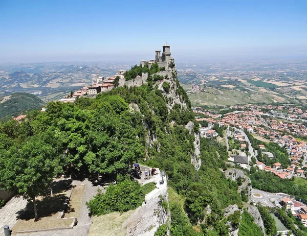 Die Festung Guaita Rocca Auf Dem Monte Titano San Marino — Stockfoto