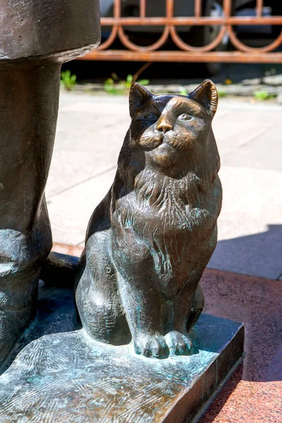 Behemoth Gato Fragmento Del Monumento Mijaíl Bulgakov Prospekt Mira Vladikavkaz —  Fotos de Stock