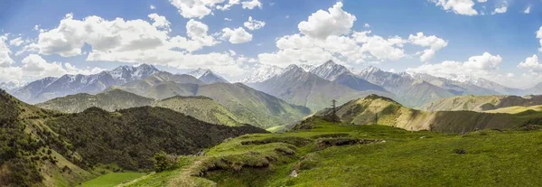 Panorama Las Montañas Caucásicas Desde Las Cabeceras Garganta Dzheyrakh República — Foto de Stock