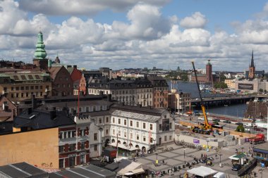 Uyanık Katarina Hiss görünümünden bir Stokholm. İsveç