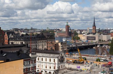 Uyanık Katarina Hiss görünümünden bir Stokholm. İsveç