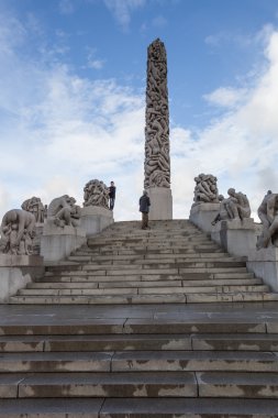 Gustav Vigeland Heykel Sergisi şık parkta. Oslo. Norveç.