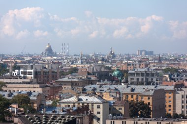 Saint-Petersburg yükseklikten görünümünü. Rusya.