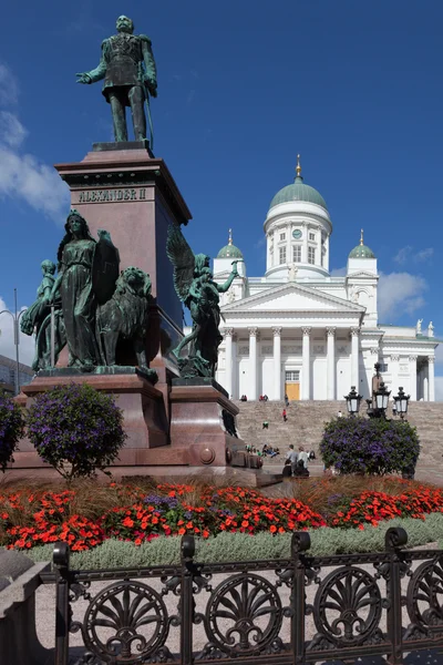 Finland. Helsinki. Senate Square. Monument to Alexander II — Stock Photo, Image