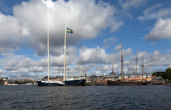 Stockholm su görünümünü. İsveç. — Stok fotoğraf