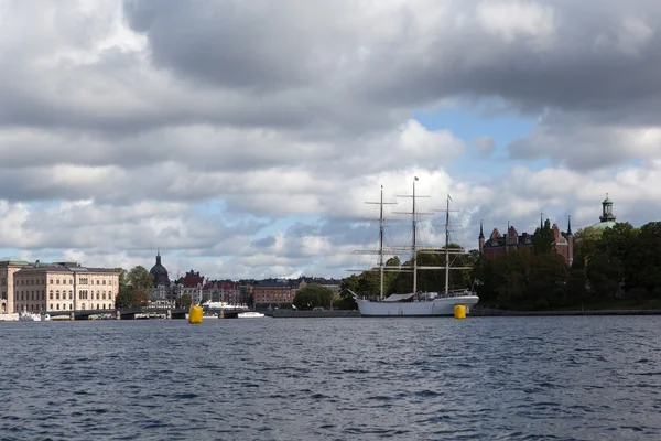 Stockholm su görünümünü. İsveç. — Stok fotoğraf