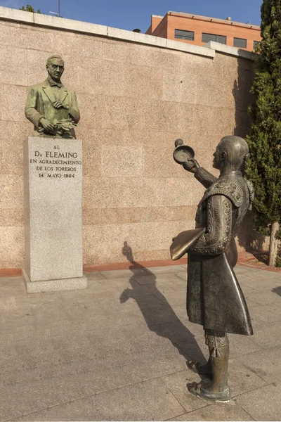 Monumento Fleming - el inventor de la penicilina en la Plaza Monumental de Las Ventas. Madrid. España . — Foto de Stock