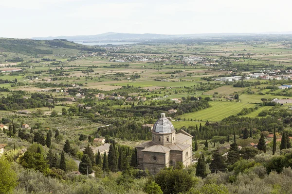 Iglesia de Santa Maria delle Grazie al Kalchinayo. Cortona. Italia . —  Fotos de Stock