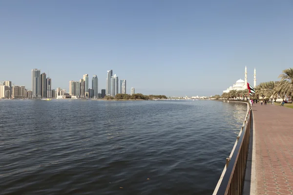 Quay Khalid lagün. Sharjah. Birleşik Arap Emirlikleri — Stok fotoğraf