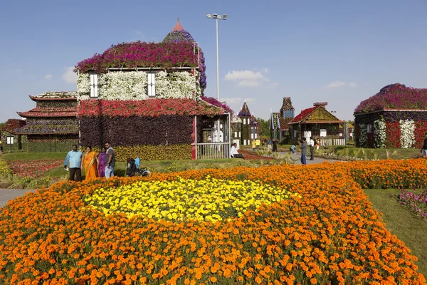 Flower Park en Dubai (Dubai Miracle Garden). Emiratos Árabes Unidos . — Foto de Stock