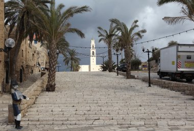 Tel-Aviv-Yafa, İsrail-31 Aralık 2010: fotoğraf merdiven eski Jaffa içinde.