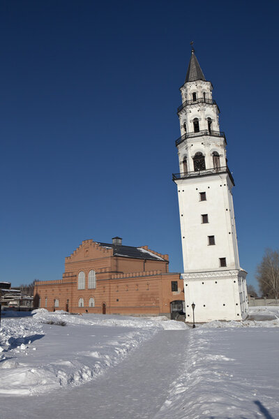 Leaning tower Demidov. Nevyansk. Sverdlovsk region. Russia.