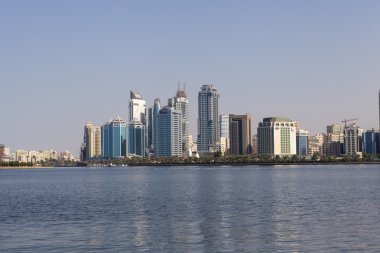 Khalid lagün. Sharjah. Birleşik Arap Emirlikleri.