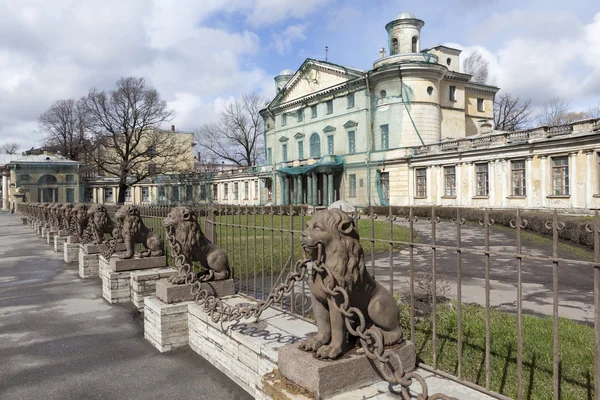 29 leeuwen in de buurt van het herenhuis Kushelev-Bezborodko. Sint-Petersburg. — Stockfoto