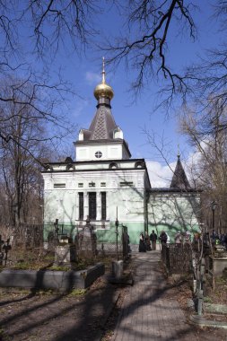 St. Petersburg, Rusya - 25 Nisan 2015: Fotoğraf, Şapel mübarek Xenia Smolensk mezarlığı.