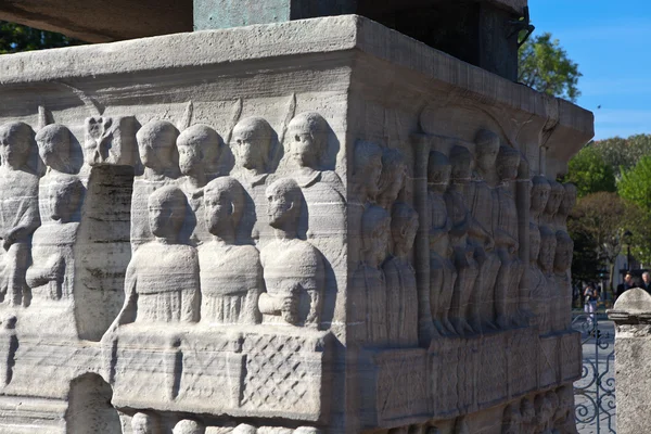 Fragment of the pedestal of the obelisk of Theodosius (Egyptian obelisk). Istanbul. Turkey. — Stock Photo, Image