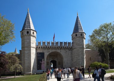 ISTANBUL, TURKEY - MAY 04, 2015: Photo of Topkapi Palace. Bab-us-salaam. clipart