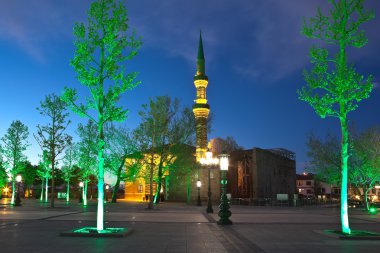 Haji Bayram Mosque at night. Ankara. Turkey. clipart