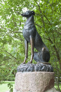 Anıt parkta Nesvizh köpek için. Nesvizh. Belarus.