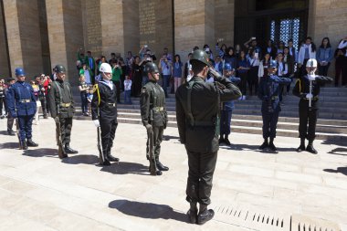 Ankara, Türkiye - 05 Mayıs 2015: Fotoğraf of Change Muhafız onur konuğu Atatürk Türbesi.