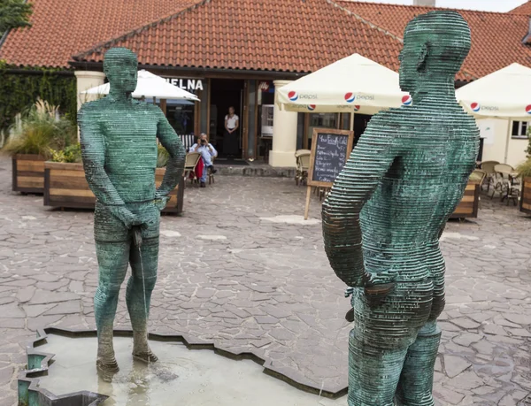 PRAGUE, CZECH REPUBLIC -  SEPTEMBER 02, 2015: Photo of The sculptural composition "Piss - Brickyard Gergeti". — Stock Photo, Image