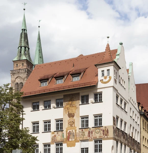 Huis met fresco's Waaggasse. Duitsland. — Stockfoto