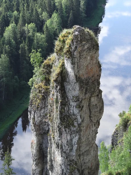 Usvinskie Poles. Rock Fucking finger. Perm region. Russia. — Stock Photo, Image