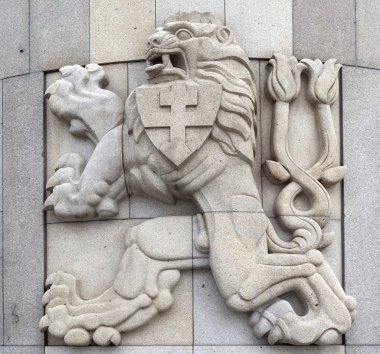 Prague, Çek Cumhuriyeti - 22 Aralık 2015: fotoğraf Çekoslovak Cumhuriyeti arması.