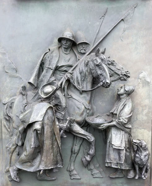 Prague, Cseh Köztársaság - December 22-én 2015-ig: Fotó részletek bronz gates nemzeti emlékmű, a Vitkov-hegy. — Stock Fotó