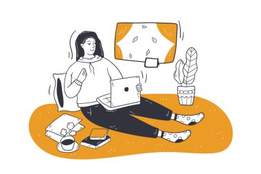 Çevrimiçi toplantı, kablosuz eğitim, serbest ticaret kavramı