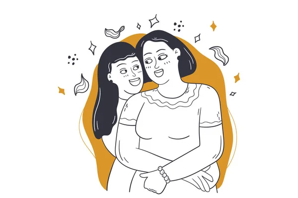 Familia, amor, concepto del día de las madres — Vector de stock