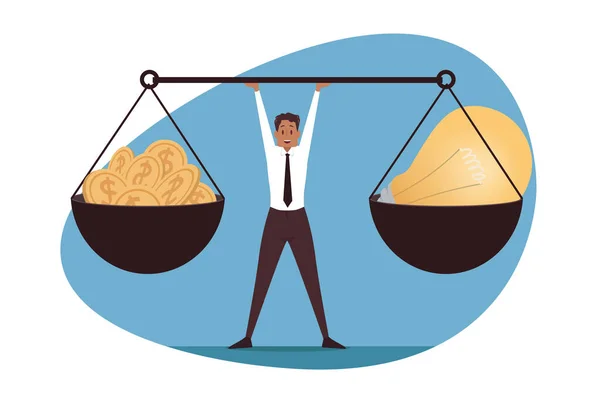 Equilíbrio de gestão, liderança, conceito de negócio —  Vetores de Stock