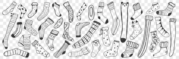 Socks hand drawn doodle set — Stock Vector