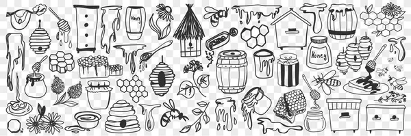 Атрибуты и инструменты для пчеловодства — стоковый вектор