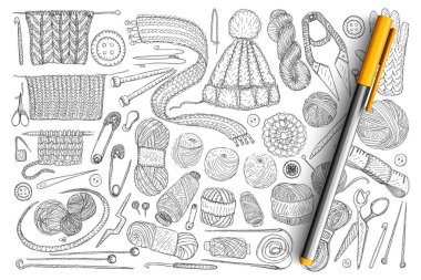 Örgü karalama seti elementleri