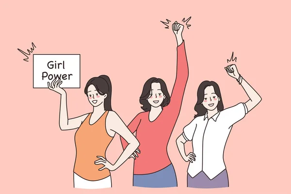 El poder femenino y el concepto feminista — Vector de stock