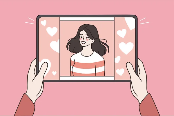 Online dating και τεχνολογίες έννοια. — Διανυσματικό Αρχείο