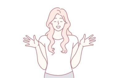 Hayat dolu kadın sıcaklığını sergiler, parlak ev sahibi izleyicilerle güven içinde etkileşim kurar, neşeli ev sahibi izleyicilerle sıcak ve kendinden emin bir bağ kurmak için hareketli jestler yapar.