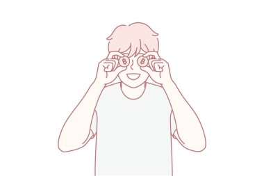 Neşeli hareketlerle gençlik eğlencesi, coşkulu jestlerle gençlik hazzının nostaljik gösterisi hayal gücü ve neşe dolu neşeli bir çocukluğun coşkulu tasviri.