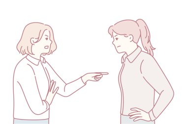 Kapalı alanda şiddetli bir anlaşmazlık, yüksek seslerle hararetli tartışmalar, kapalı alanda savunma duruşları, kapalı alanda parmak gösterme ve duygusal çatışma içeren iki kişi arasındaki gerginlik.