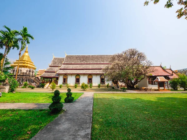 Thailand Mar 2021 全景清明寺 北台建筑 外建楼 清迈的泰国佛寺 — 图库照片