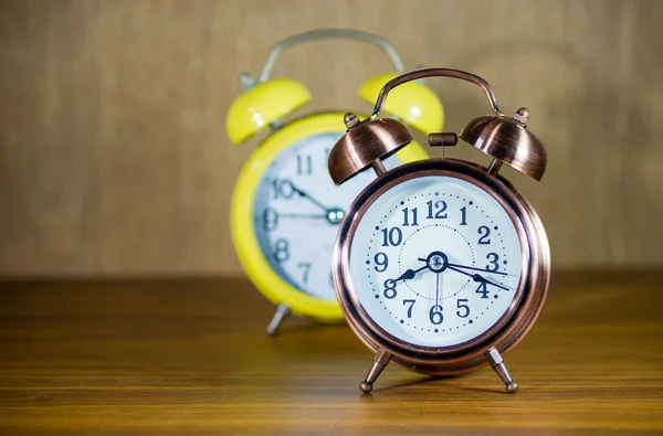 .retro alarm clock on table — Stock Photo, Image