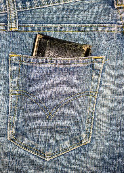 Blue jeans pocket.