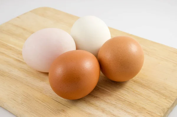Eggs on wood background. — Stock Photo, Image