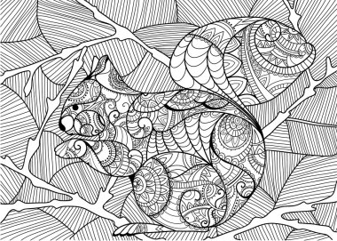 Dekoratif sincapla boyama kitabı