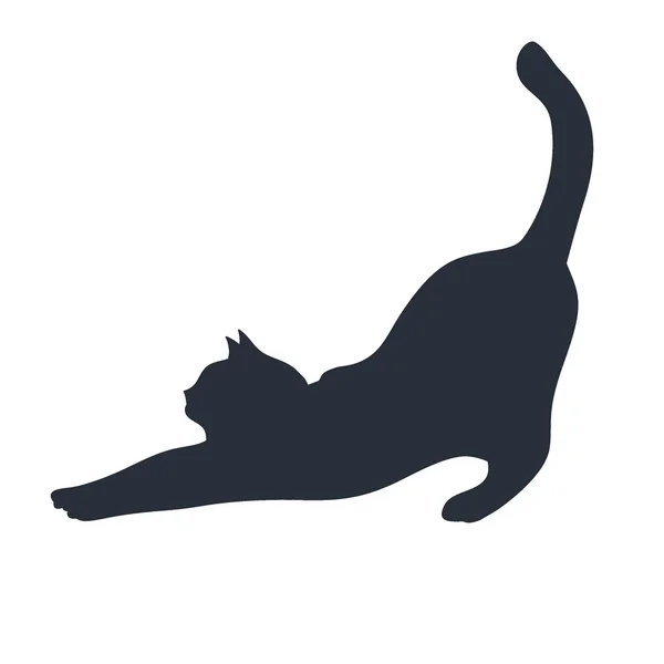 Μαύρη σιλουέτα γάτας — Διανυσματικό Αρχείο