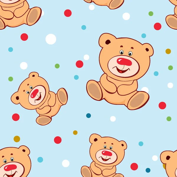 Teddy bears naadloze patroon — Stockvector