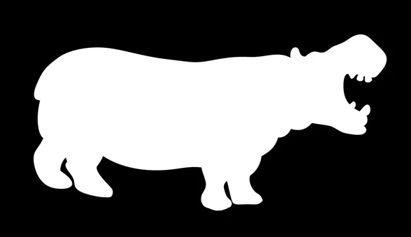 White hippopotamus silhouette — Stock Vector